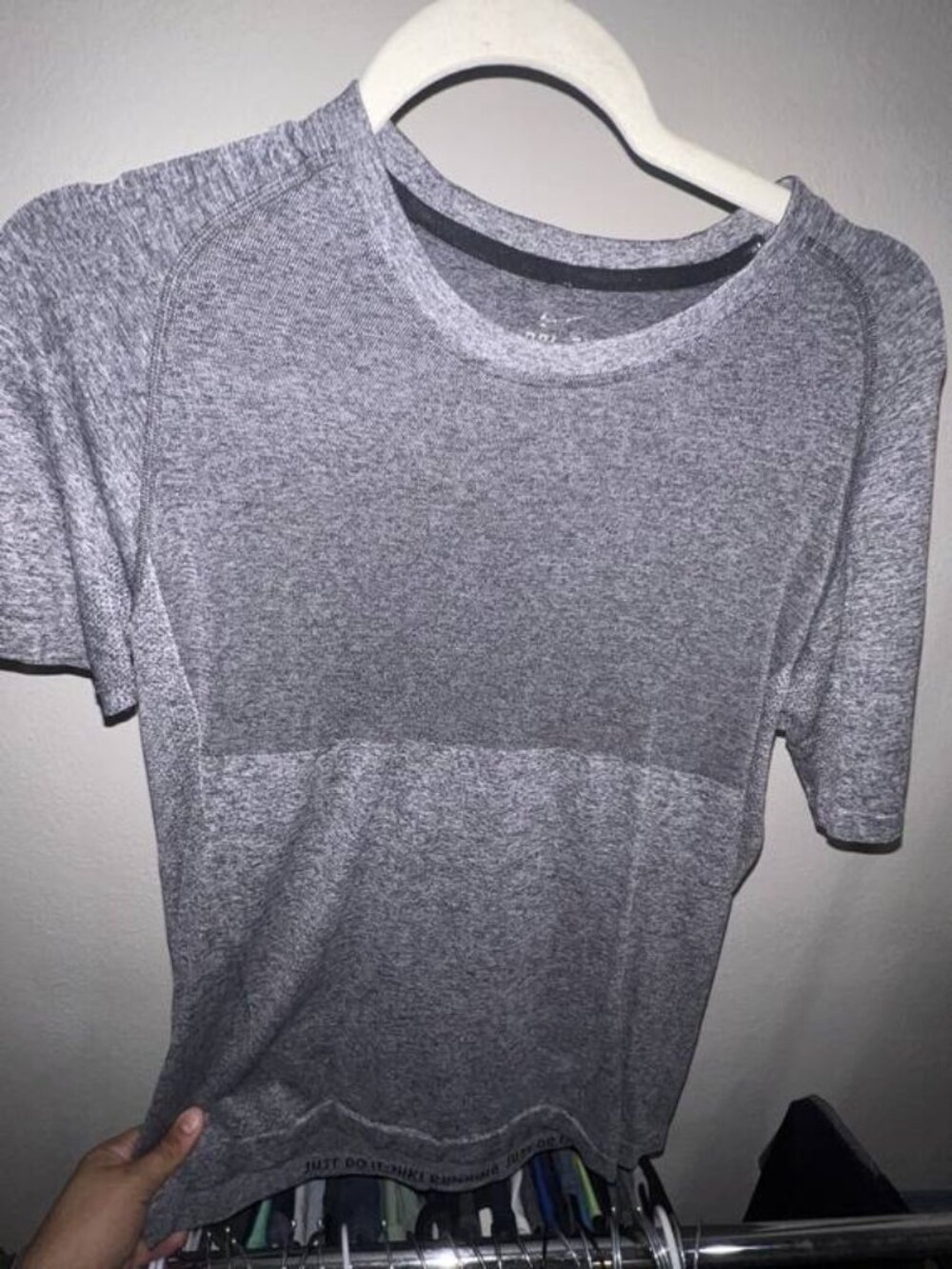 Nike Running Gray Two-Tone Short Sleeve Tee